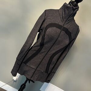 Lululemon Stride Gray and Black Zip-Up Jacket